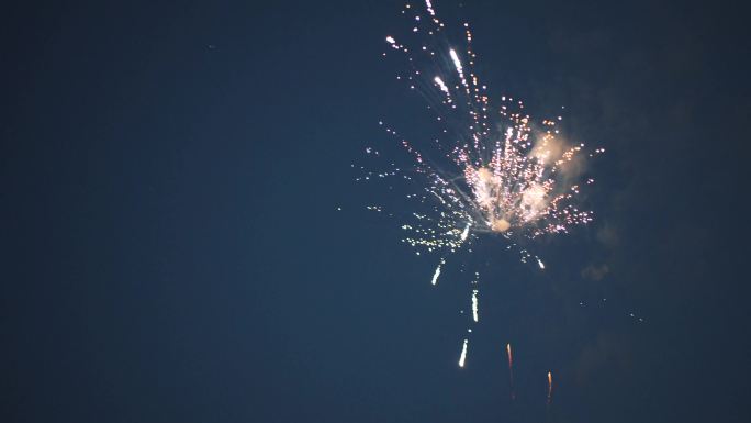 烟花 放烟花 漆黑的夜晚 空中的烟花