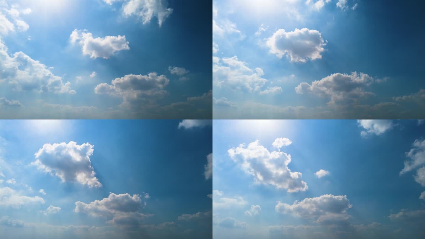 蓝天白云云朵变化延时摄影4