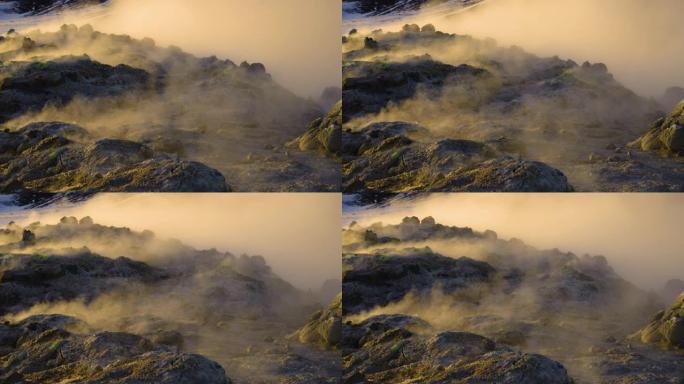 地球，火山活动，地热区，喷气孔火山沸腾泥罐，冰岛。