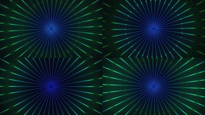 黑暗抽象计算机生成的背景。带有高光的霓虹灯隧道的3d渲染
