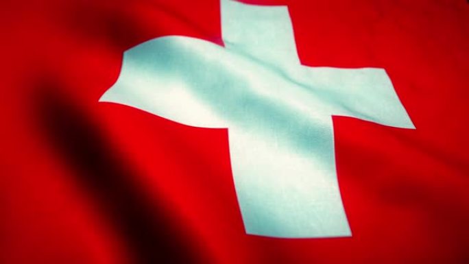 详细的瑞士国旗挥舞无缝(环)。