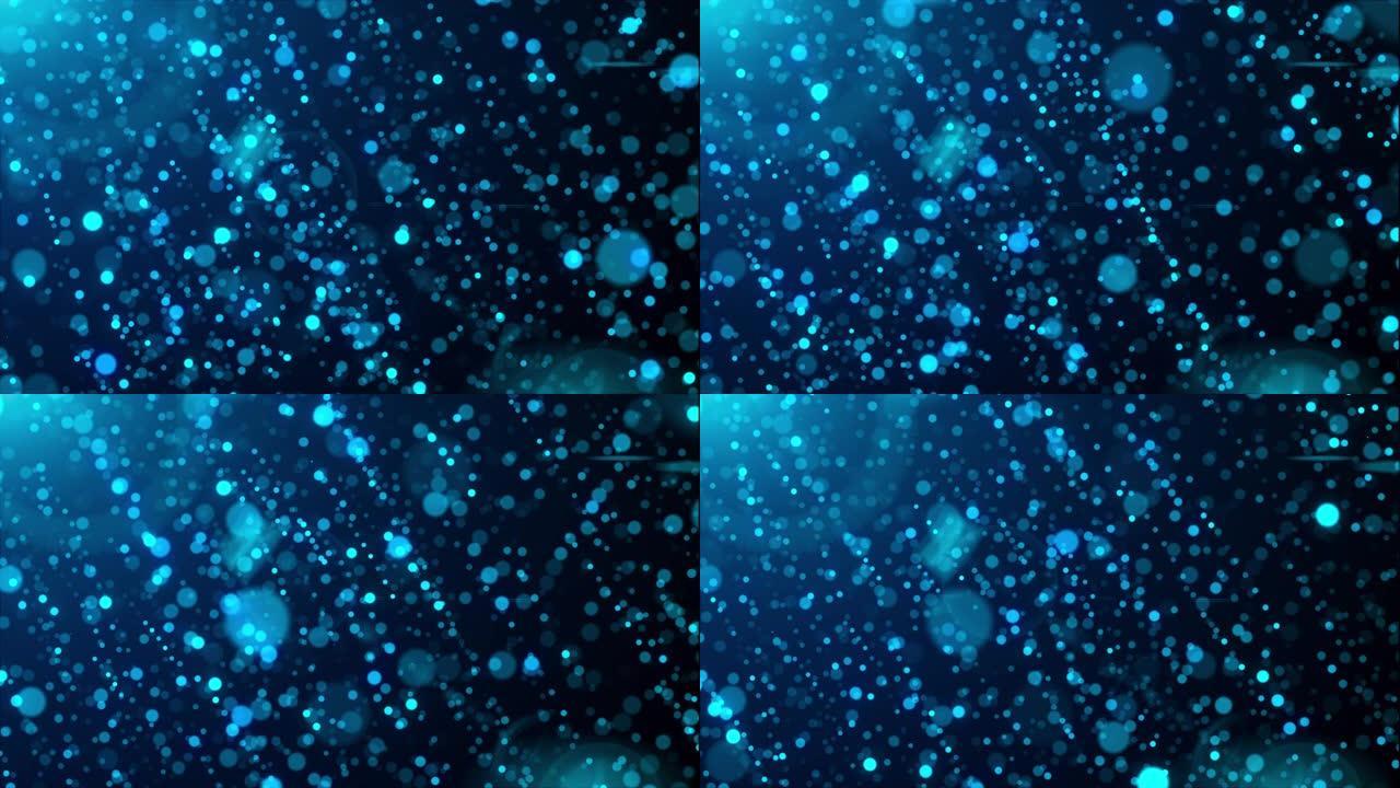 用眨眼粒子对抽象背景进行3d渲染。电脑产生闪光的眩光雨
