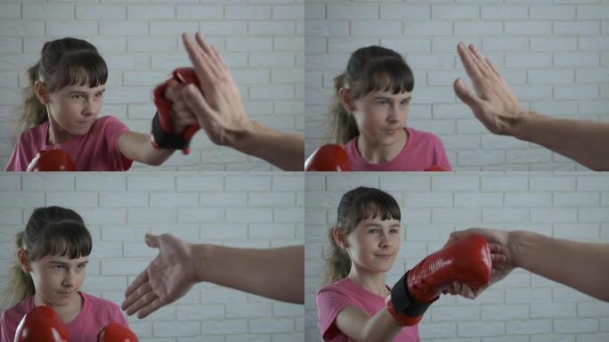 练习拳击拳。
