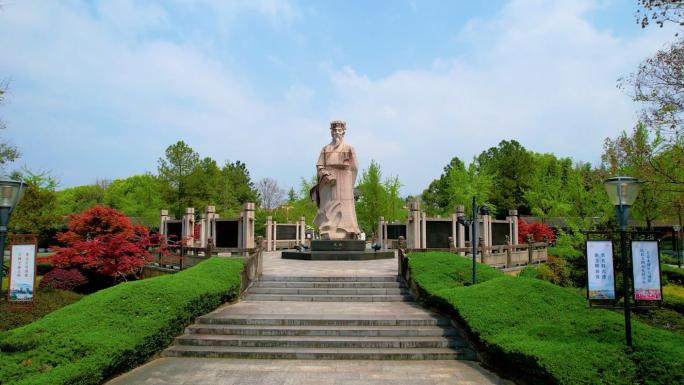 【4K】婺州公园金华名人雕像沈约