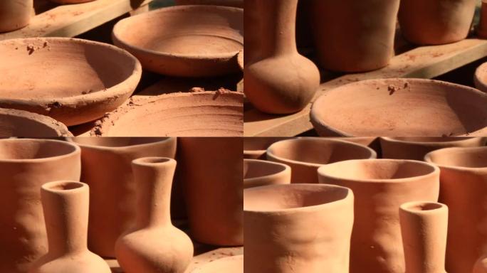 工人在越南制作陶器