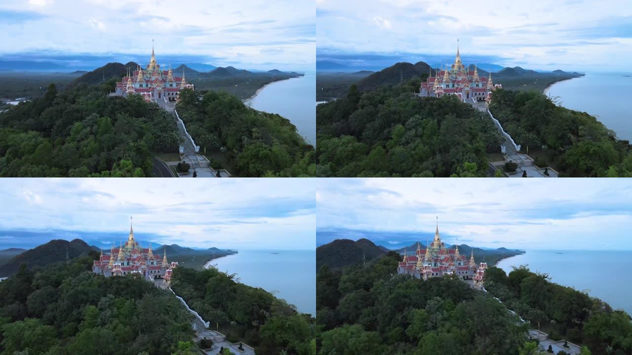 泰国prahuap Khirikhan的Wat Tang Sai寺的鸟瞰图
