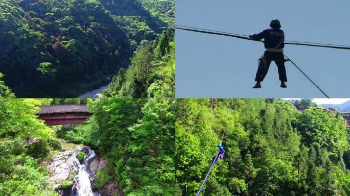 工人在山村架网线 家电下乡 网络普及