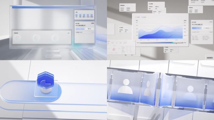 清新明亮科技微软风格C4D动画视频素材