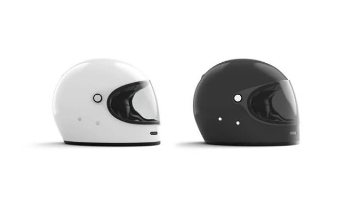 空白黑白摩托车头盔模型，环形旋转