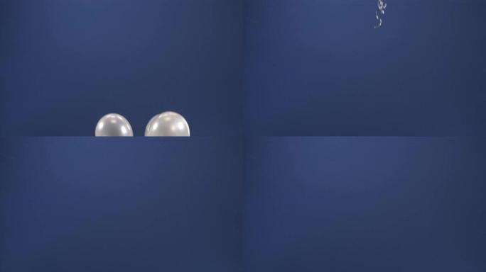 装饰元素-气球-在视频上飞起来作为节日的礼物: 情人节，生日，圣诞节或新年，在蓝色背景上。