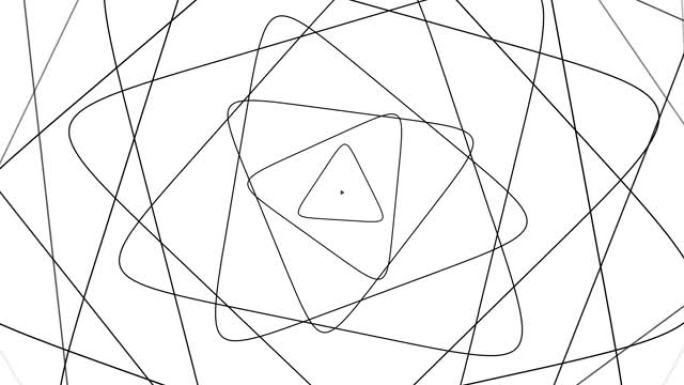 动画弯角三角元素黑白波浪背景