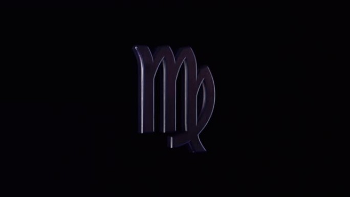 黄道十二宫天蝎座在黑色背景上移动的抽象现代标志，无缝循环。动画。水的元素，星象星座在黑暗中流动