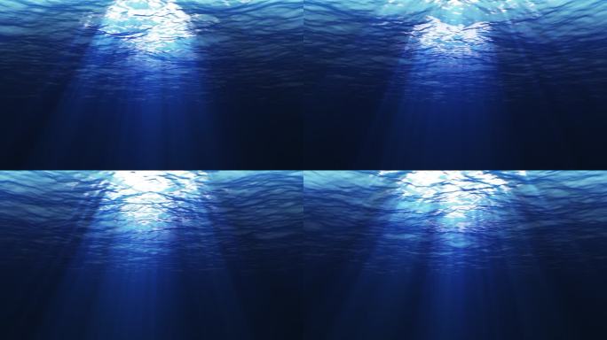 唯美水底波纹光线直射波浪大海水下视角