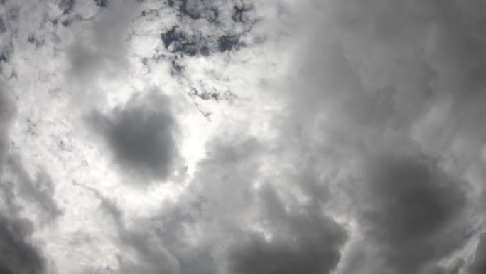 云延时镜头B滚动移动，阴暗的天空和黑色的积云在雨季暴风雨。美丽的自然日落时间可怕的天气背景屏幕。