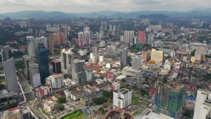 吉隆坡城市景观晴天空中全景4k马来西亚