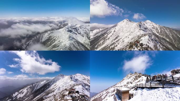 秦岭太白山雪景延时