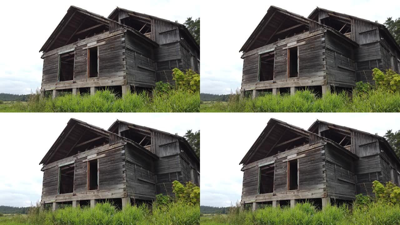 旧废弃的木屋。空楼