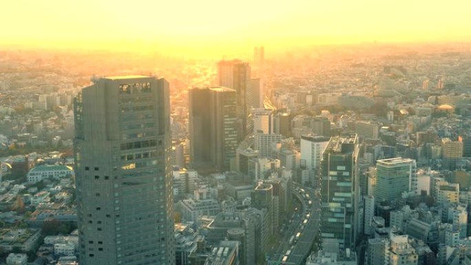 日落时的东京天际线