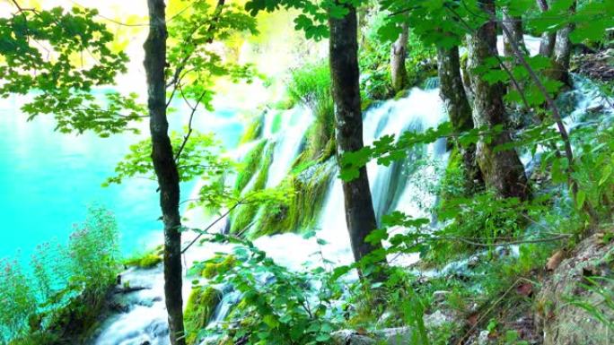 克罗地亚森林十六湖国家公园的瀑布