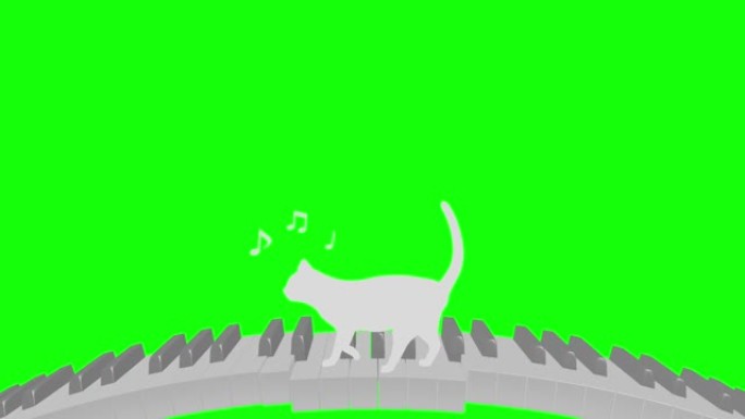 猫剪影钢琴曲线行走节奏骑行节奏80 4拍循环模式B