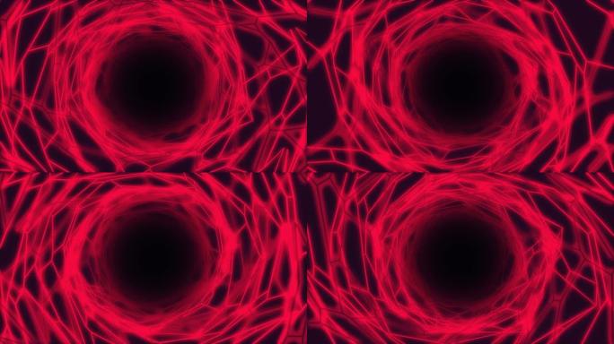 一波红色能量无限无缝循环背景为灵性和恍惚电子音乐概念
