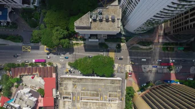 马来西亚吉隆坡城市道交通街空中俯拍全景4k夏日