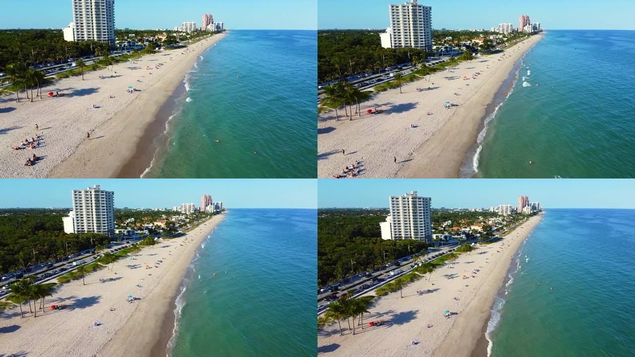 Drone rising over Fort Lauderdale BeachDrone risin