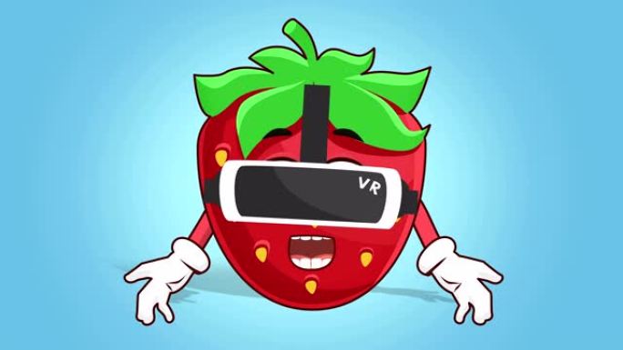 卡通草莓脸动画虚拟现实