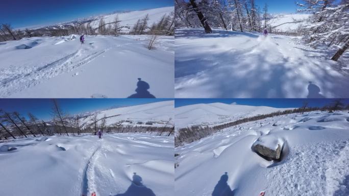 高速野雪粉雪跟拍4K