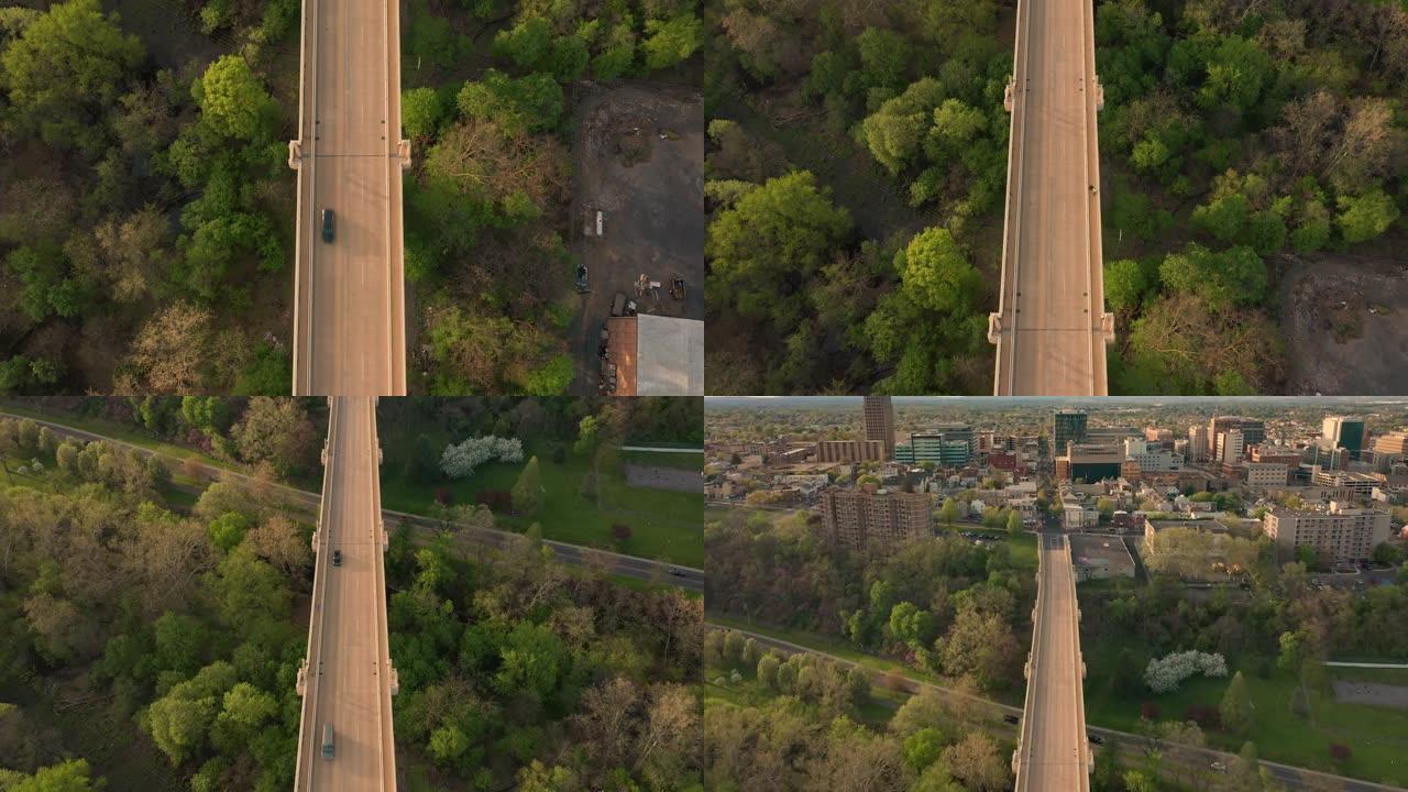 宾夕法尼亚州艾伦镇的空中拍摄，