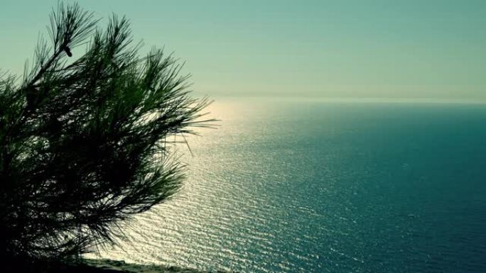希腊岛上美丽的海景。