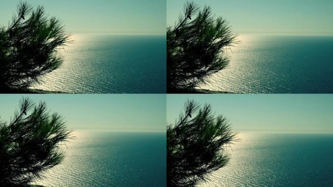 希腊岛上美丽的海景。