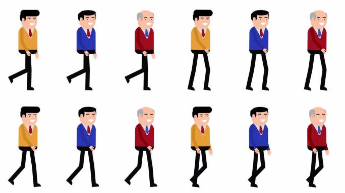 步行循环男性角色2D动画
