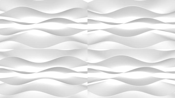 波浪的3D纹理是白色的。平稳的运动。业务演示的摘要背景。