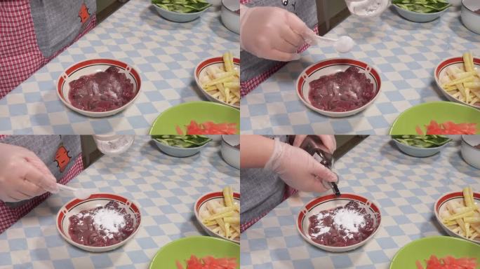 切猪肝腌制去腥入味 (2)