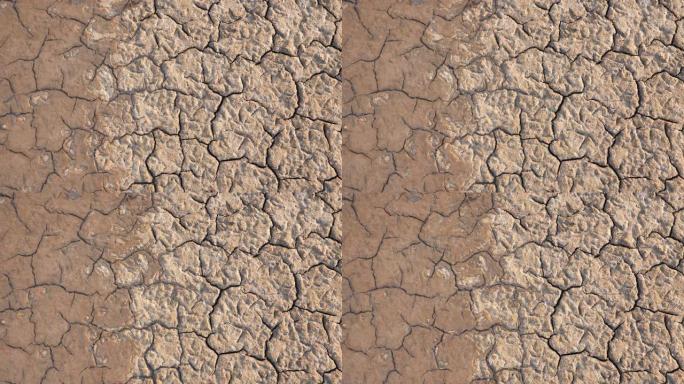 气候变化和干旱土地。水危机。干旱气候。裂缝土壤
