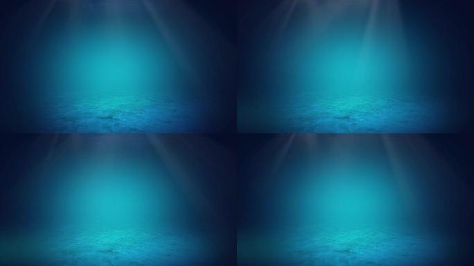 深蓝色的海洋背景，阳光普照