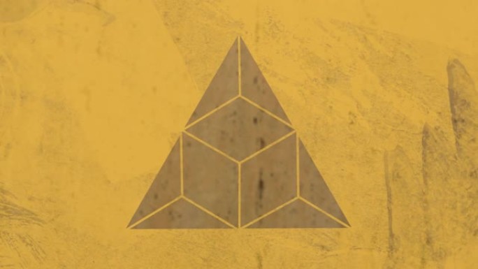 纹理黄色背景下的三角形设计