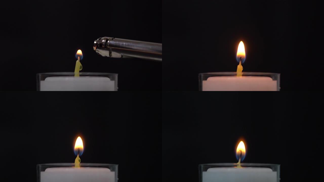 蜡烛火焰蜡烛点火停电照明