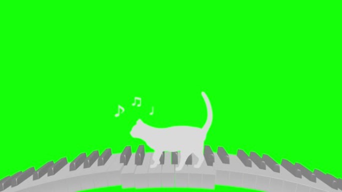 猫剪影钢琴曲线行走节奏骑行节奏120 2拍循环模式B