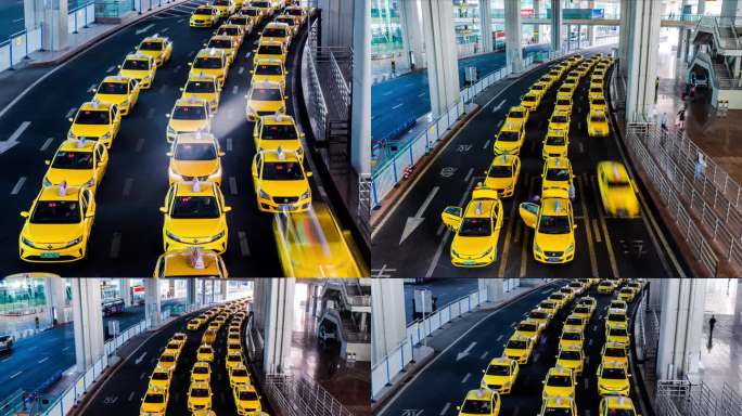 T0314重庆江北机场出租车 黄色法拉利