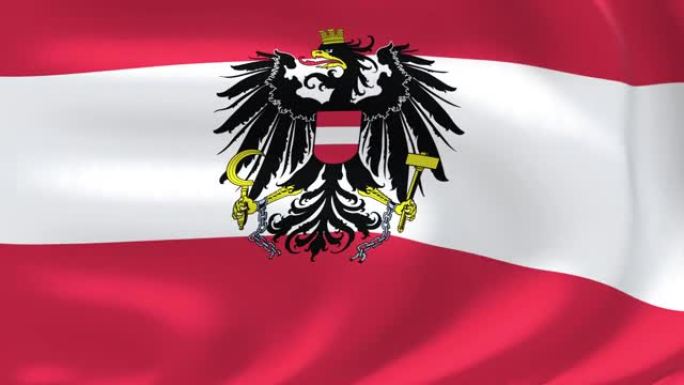 世界旗帜-奥地利国旗 (州)。挥舞着高度详细的国旗动画。