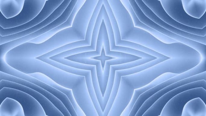 3d抽象形状像星星或花朵，黑色蓝色天鹅绒材料的对称结构散布着亮片，平滑地周期性变化形状。时尚柔和的哑