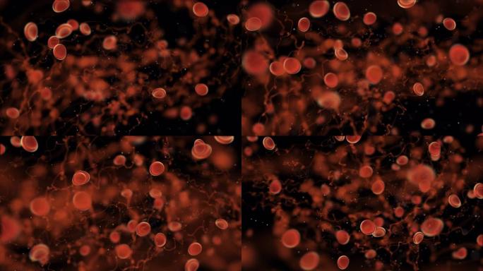 身体健康科学细菌，病毒和红色感染血细胞在虎门身体静脉中传播。生物学病毒感染血细胞和免疫概念3D渲染