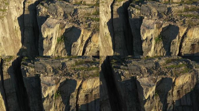 飞越著名的Preikestolen，Pulpit Rock，挪威