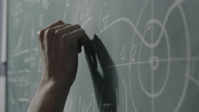 创意数学家在黑板上写公式