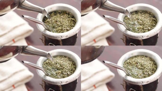 Mate是阿根廷和乌拉圭典型的热饮，用yerba和热水制成。