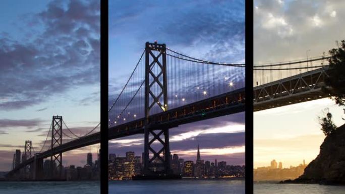 日落期间的旧金山湾大桥