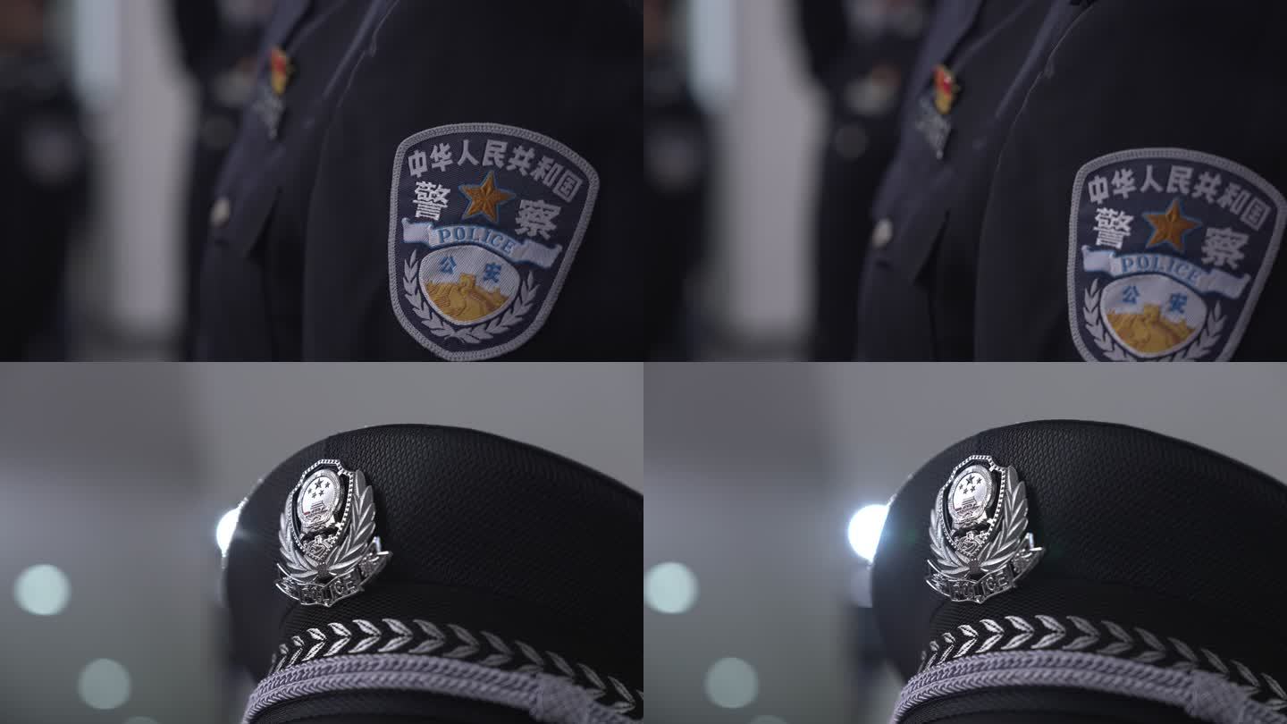 身着崭新的警礼服，面向人民警察警旗，闪闪从警章，满怀报国志……