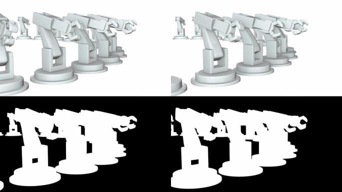 机械臂制造技术工业装配机械手3d渲染视频